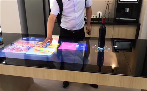京东方展厅采用摩拓为物体识别桌案例（产品展示互动体验）
