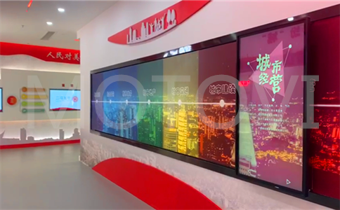 摩拓为MOTOVI移动滑轨屏应用于数字展厅案例展示（局部图）