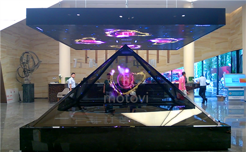 全息360度幻影成像_展现企业数字展厅丰富信息量_MOTOVI工程案例