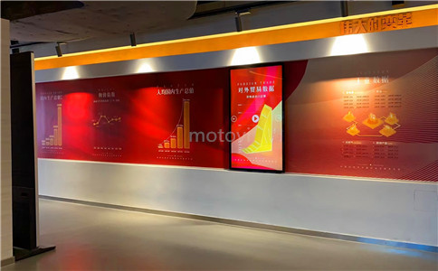 旧宫镇党建展厅现场_滑轨屏（局部图）