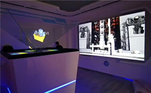 3d全息展示柜应用于企业数字展厅_产品展示