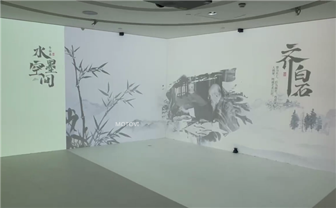 三折幕雷达墙面互动应用于展会现场（局部展示图）
